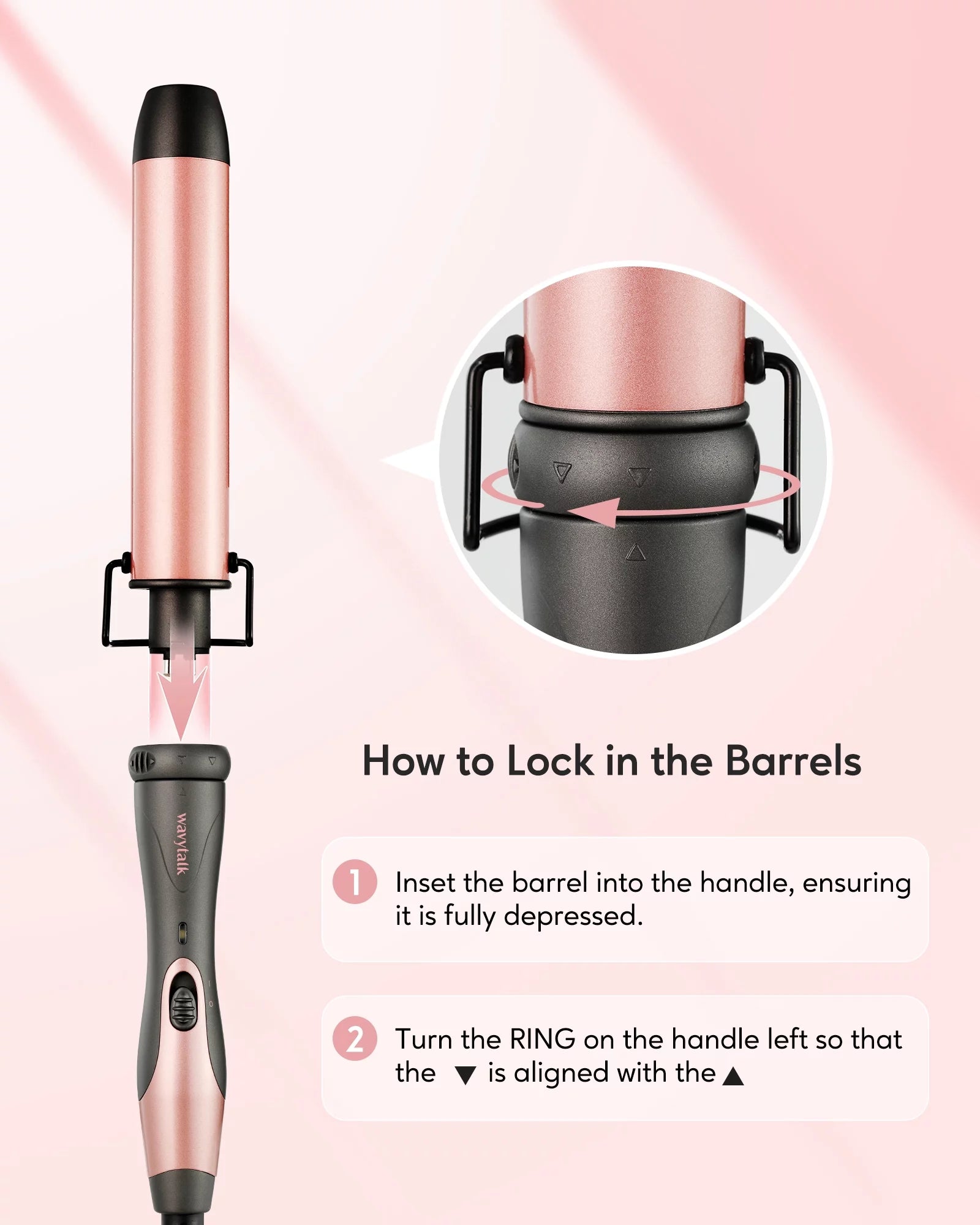 5 in 1 Curling Iron Wand Set, Instant Heating, with 4 Ceramic Barrels and 1 Curling Iron Brush
