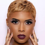 Beisd Short Pixie Cut Hair Natural Synthetic Wigs for Women Heat Resistant Wig Natural Hair Women'S Fashion Wig