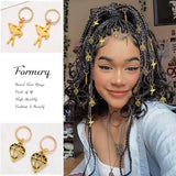 Feather Braid Hair Charms Gold Tree of Life Loc Jewelry Diamond African Dreadlock Accessories for Black Women (20PCS)