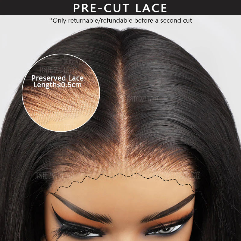 Ishow Loose Deep Wave HD Lace Frontal Wig Pre-Plucked Glueless Human Hair Wigs 13X4 Transparent Lace Wig
