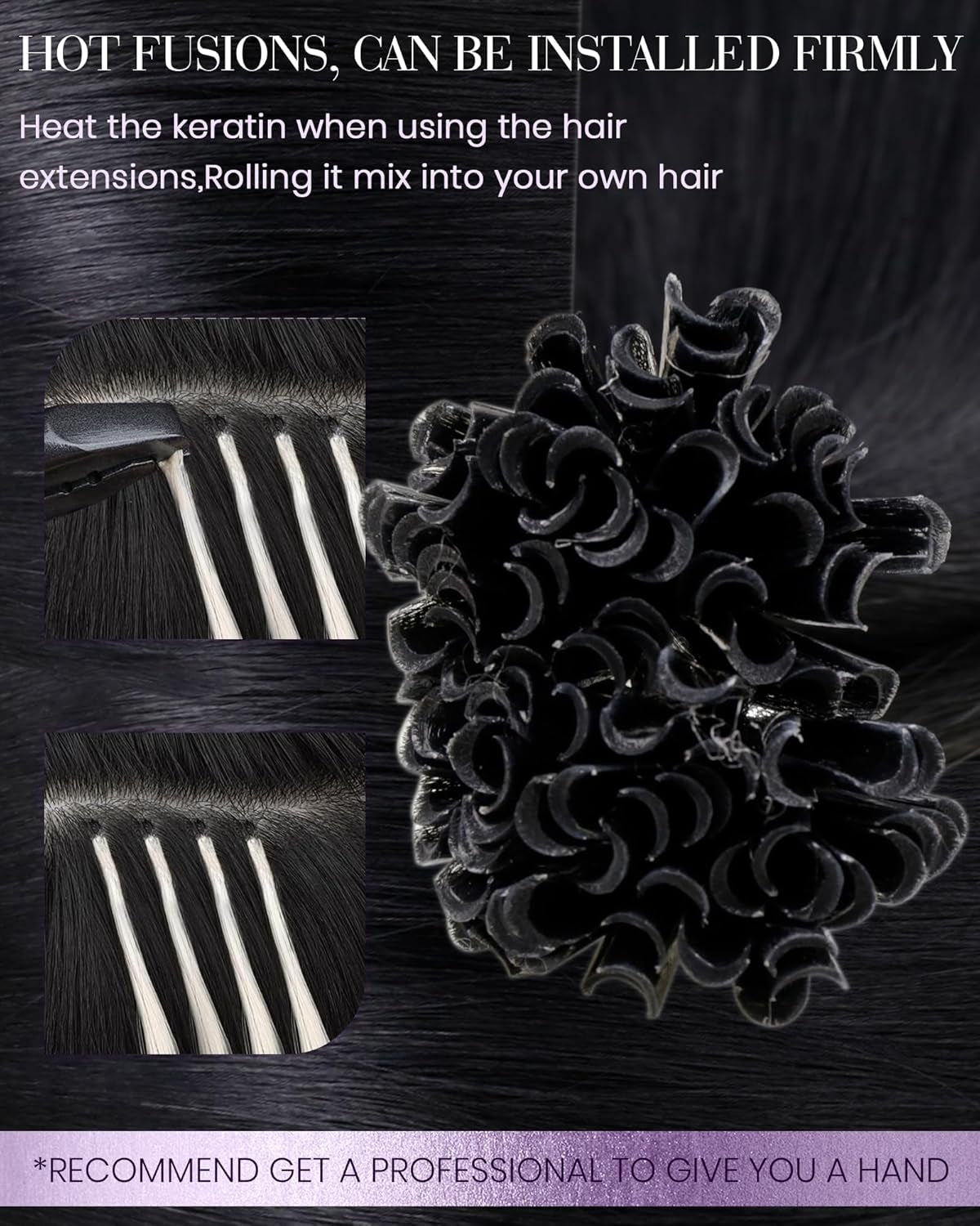 U Tip Hair Extensions Human Hair Black 20 Inch K Tip Hair Extensions Real Human Hair Jet Black Utip Hair Extensions Black K Tips Hair Extensions Human Hair 50G 50S