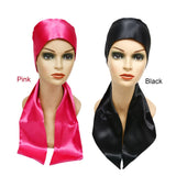 2 Pcs Satin Edge Laying Scarf Hair Wrap Wigs Grip Band Wrapping Head Fashion Headband for Laying Lace Frontal Wigs Non Slip Hair Wrap Headband for Yoga, Makeup, Facial, Sport (1 Pc Pink, 1 Pc Black)