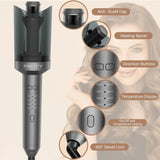Automatic Curling Iron, Professional Anti-Scald Hair Curler with 4 Temps, 30Min Auto Off, for Waves, Beach Curls