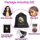 Body Wave Lace Front Wigs Human Hair Pre Plucked 180% Density 13X4 HD Transparent Human Hair Lace Front Wigs for Black Women Glueless 28 Inch Brazilian Virgin Natural Black Wigs with Baby Hair