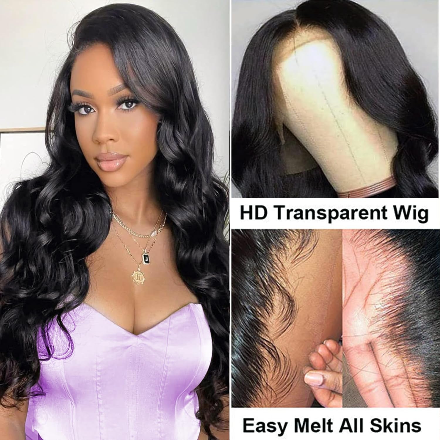 Body Wave Human Hair Wig 13X6 HD Lace Front Wigs Human Hair Pre Plucked 200 Density Body Wave Lace Front Wigs Human Hair Frontal Wigs for Black Women Lace Front Wig 28 Inch
