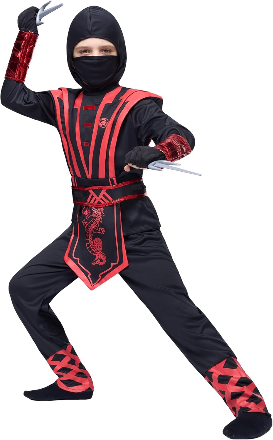 Halloween Ninja Costume for Kids, Boys Ninja Costume, Toddler Ninja Accessories Set for Dressup Party