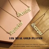 Old English Zodiac Necklace for Women, Horoscope Birth Star Sign Letter Astrology Constellation Necklace Birthday Gift