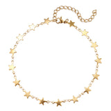 2022 Stainless Steel Fashion New Chain Five-Pointed Star Anklets Barefoot Gold Color Anklet For Women Jewelry Party Friends Gift