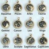 Day And Night Zodiac Sign Necklace For Women 12 Constellation Pendant Beads Chain Choker Female Birthday Jewelry Cardboard Card