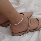 IngeSight.Z Bohemian Imitation Pearl Anklet for Women Summer Beach Bracelet on the Leg Foot Bracelet Sandals Jewelry