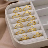 Constellation Rings for Women Cancer Aries Virgo Stainless Steel Ring Gold Color 12 Zodiac Sign Couple Fashion Jewelry anillos