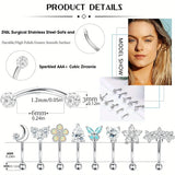 Drperffect 16G Surgical Steel Earrings Eyebrow Rings Turquoise Belly Lip Ring Cartilage Surface Tragus Piercing Jewelry