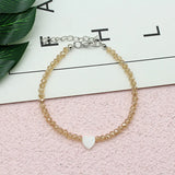 Women Beads Anklets Summer New Love Heart Charm Glass Crystal Leg Chain Anklet Bracelet On Foot Beach Bohemian Small Jewelry