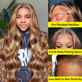 Honey Blonde Lace Front Wig Human Hair 13X4 13x6 Body Wave Lace Front Wigs P4/27 Color Body Wave Lace Front Wig