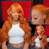 Ginger Orange HD Lace Front Glueless Human Hair Wig