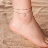 Kkjoy Fashion Cute Stainless Steel Gold Color Four Leaf Clover Shape Pendant Chain Anklet Jewelry Gifts For Friend Wholesale