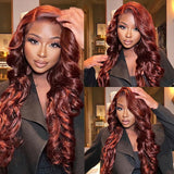 TRACY HAIR #33 Reddish Brown 13x4 Lace Frontal Human Hair Wigs Body Wave Lace Front Human Hair Wig 4x4 Lace Closure Wig