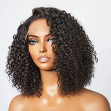 200D Deep Wave Curly Lace Front Human Hair Bob Wigs 4x4 Lace Front Wig Pre Plucked Transparent Brazilian Deep Curly Bob Wigs