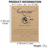 Day And Night Zodiac Sign Necklace For Women 12 Constellation Pendant Beads Chain Choker Female Birthday Jewelry Cardboard Card