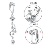 1PC Fake Belly Button Ring Fake Pendant Belly Piercing Clip On Umbilical Non Navel Fake Pircing Butterfly Cartilage Earring Clip