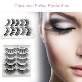 Mixed Chemical Fiber 5 Pairs Natural Soft Thick Cross False Eyelashes Eye Lashes Makeup Extension Tools