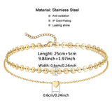 304 Stainless Steel Stylish Link Cable Chain Multilayer Layered Anklet Sandals Barefoot Beach Leg Bracelet 25cm(9 7/8") long