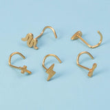 1pc Stainless Steel Nose Stud Nose Piercing Snake Cross Nose Ring Nariz Bone Studs Nostril Screws for Women Man Body Jewelry 20G