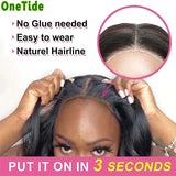 Glueless Wig Human Hair Ready To Wear Water Wave Bob Human Hair Wig Glueless Pre-Cut 4x4 Lace Curly Human Hair Wigs for Women