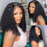 Wear And Go Bob Wig Short Curly Human Hair Wigs Glueless Preplucked Human Wigs Ready To Go Wear Pre Cut Lace 4x4 Closure Bob Wig