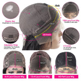 #33 Reddish Brown Lace Front Wig 13x4 Colored Lace Front Human Hair Wigs 30 Inch Body Wave Transparent Lace Wigs 4x4 Closure Wig