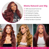 #33 Reddish Brown Lace Front Wig 13x4 Colored Lace Front Human Hair Wigs 30 Inch Body Wave Transparent Lace Wigs 4x4 Closure Wig