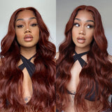 TRACY HAIR #33 Reddish Brown 13x4 Lace Frontal Human Hair Wigs Body Wave Lace Front Human Hair Wig 4x4 Lace Closure Wig