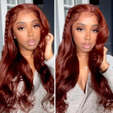 TRACY HAIR #33 Reddish Brown 13x4 Lace Frontal Human Hair Wigs Body Wave Lace Front Human Hair Wig 4x4 Lace Closure Wig