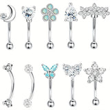 Drperffect 16G Surgical Steel Earrings Eyebrow Rings Turquoise Belly Lip Ring Cartilage Surface Tragus Piercing Jewelry