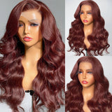 #33 Reddish Brown Lace Front Wig 13x4 Colored Lace Front Human Hair Wigs 30 Inch Body Wave Transparent Lace Wigs 4x4 Closure Wig