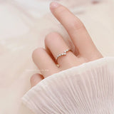 Minimalist Inlaid Cubic Zircon 12 Constellation Rings For Women Zodiac Sign Adjustable Finger Ring Simple Silver Color Jewelry