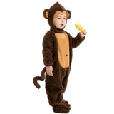 Baby Halloween Costumes, Little Monkey Costume with Toy Banana for Kids Boys Girls Halloween Dress Up, Animal Themed Party Role Playing Cosplay 0-4 Years