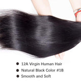 Straight Bundles Human Hair 28 Inch Single Bundles Hair Extensions 100% Unprocessed Human Hair One Bundle Silky Straight 12A Brazilian
