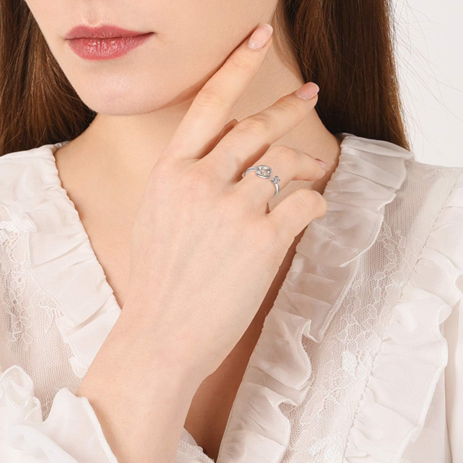 925 Sterling Silver Zodiac Sign Rings 12 Constellation Adjustable Ring Zodiac Jewelry Gift for Women