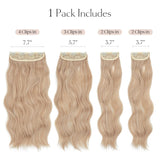 Clip in Wavy Hair Extensions for Women 22 Inch 4PCS Hairpieces Synthetic Long Natural Thick Hair Pieces for Women