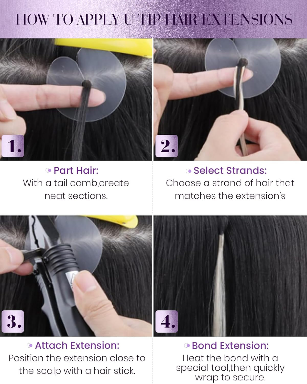 U Tip Hair Extensions Human Hair Black 20 Inch K Tip Hair Extensions Real Human Hair Jet Black Utip Hair Extensions Black K Tips Hair Extensions Human Hair 50G 50S