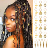Feather Braid Hair Charms Gold Tree of Life Loc Jewelry Diamond African Dreadlock Accessories for Black Women (20PCS)