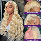 13x4 Honey Blond Lace Frontal Wig 30 Inch 613 HD Transparent Human Hair Wig 180% Body Wave 13x6 Blond  Wig Brazilian Wig On Sale