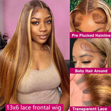 Highlight Glueless Wig Human Hair Ready To Wear And Go For Women 13x6 Hd Frontal Straight Honey Blonde Lace Front Wigs On Sale