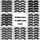 15mm False Lashes Packaging Natural Long Lash Wholesale In Bulk Fluffy Soft 8D Faux Fake Mink Eyelashes Vendor 5/20pairs