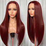 30 34 Inch Reddish Brown HD Lace Front Human Hair Wigs For Women Brazilian Straight #33 Chocolate Brown Colored Wigs On Sale