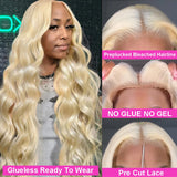 613 Lace Frontal Wig 13x4 Human Hair Body Wave For Women Color Lace Front Wig Transparnet Blonde Pre-Plucked Glueless Human Hair