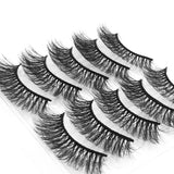 SKONHED 5 Pairs Beauty Makeup Natural Long Volume Handmade Crisscross Eye Lash Extension 3D Mink Hair False Eyelashes