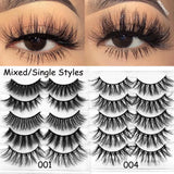 SKONHED 5 Pairs Beauty Makeup Natural Long Volume Handmade Crisscross Eye Lash Extension 3D Mink Hair False Eyelashes