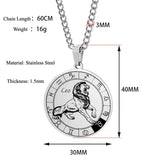 VNISTAR 316 Stainless Steel Zodiac Pendant Necklace Wholesale Men Women Horocope Jewelry Dropshipping Never Fade Constellation